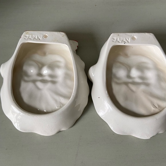 Vintage made in Japan ceramic Santa face wall hangings - Picture 5 of 11